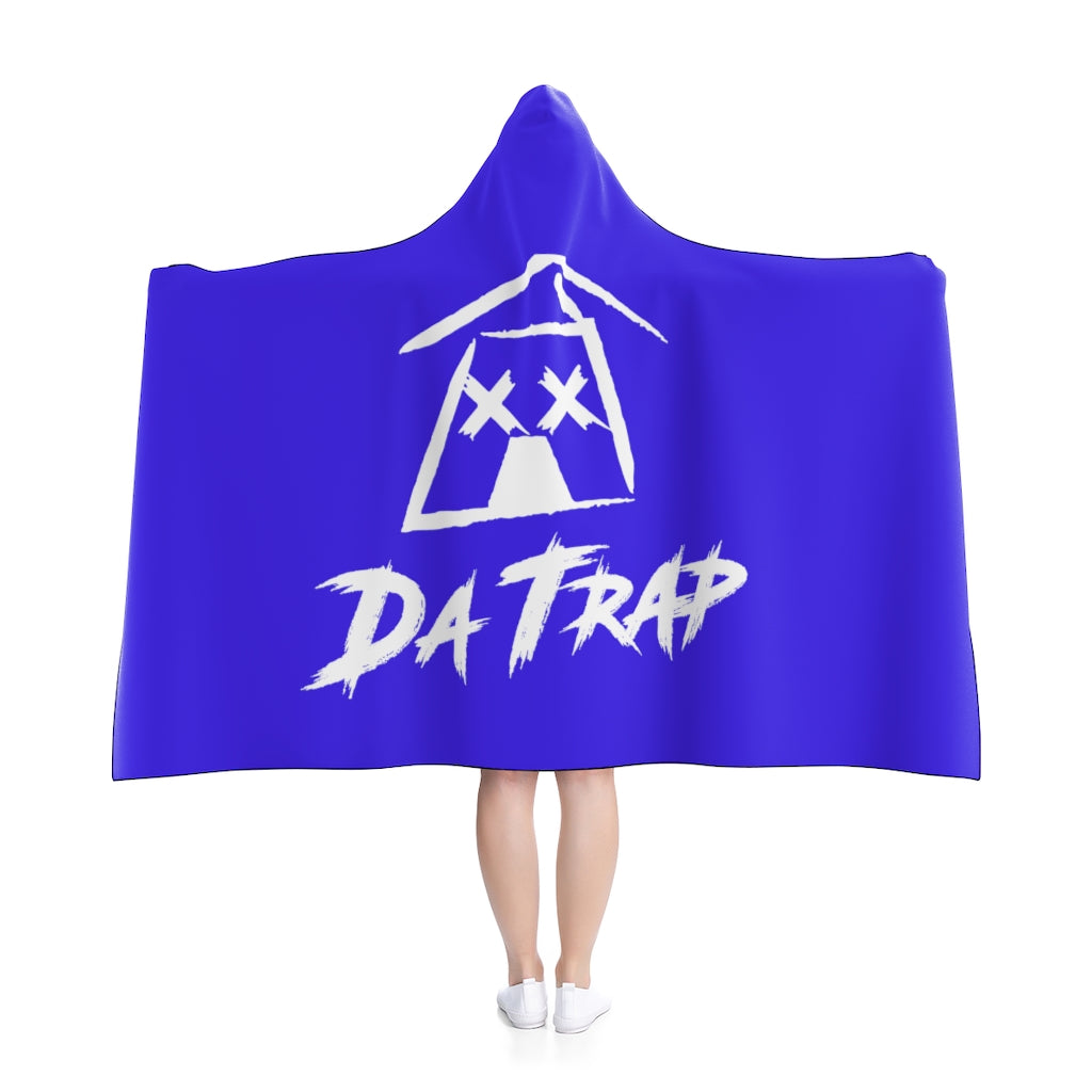 Hooded Blanket Blue with White Logo