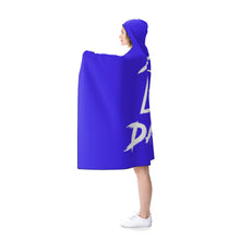 Load image into Gallery viewer, Hooded Blanket Blue with White Logo
